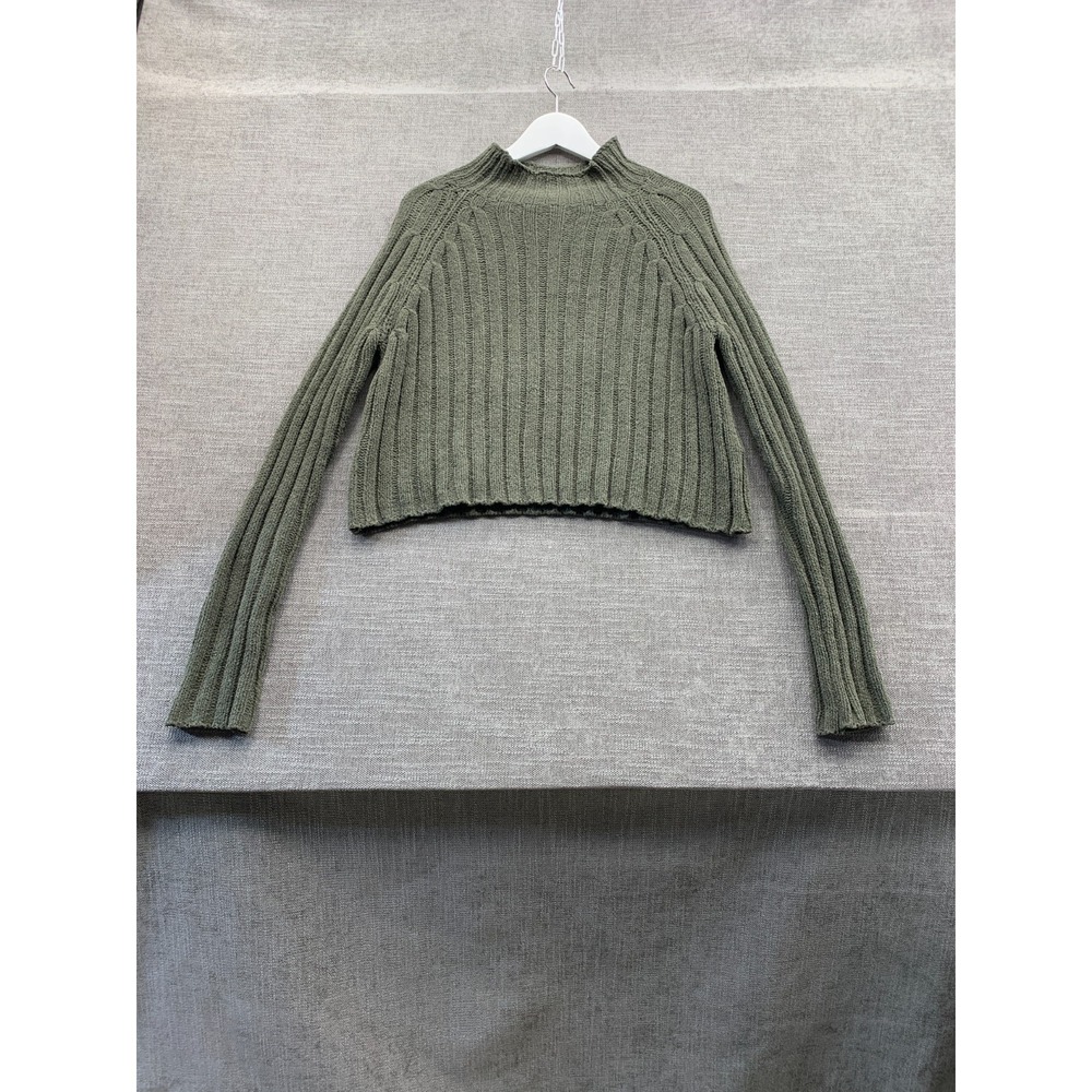 American Eagle Outfitters Sweater Womens Medium Olive Green Knit Raglan Sleeve